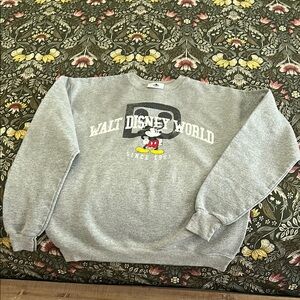 Disney Gray Crewneck Sweater Classic Casual Design